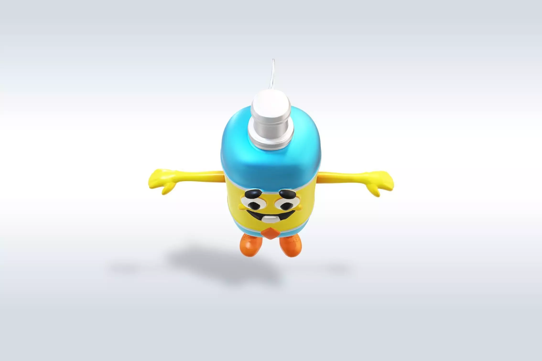3D Cartoon character t pose flask back to school 3D model_8