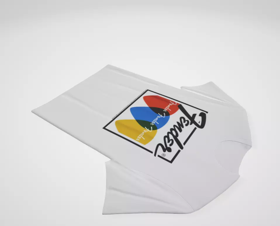 Fender Classic Retro Orange Logo T Shirt Low-poly 3D model