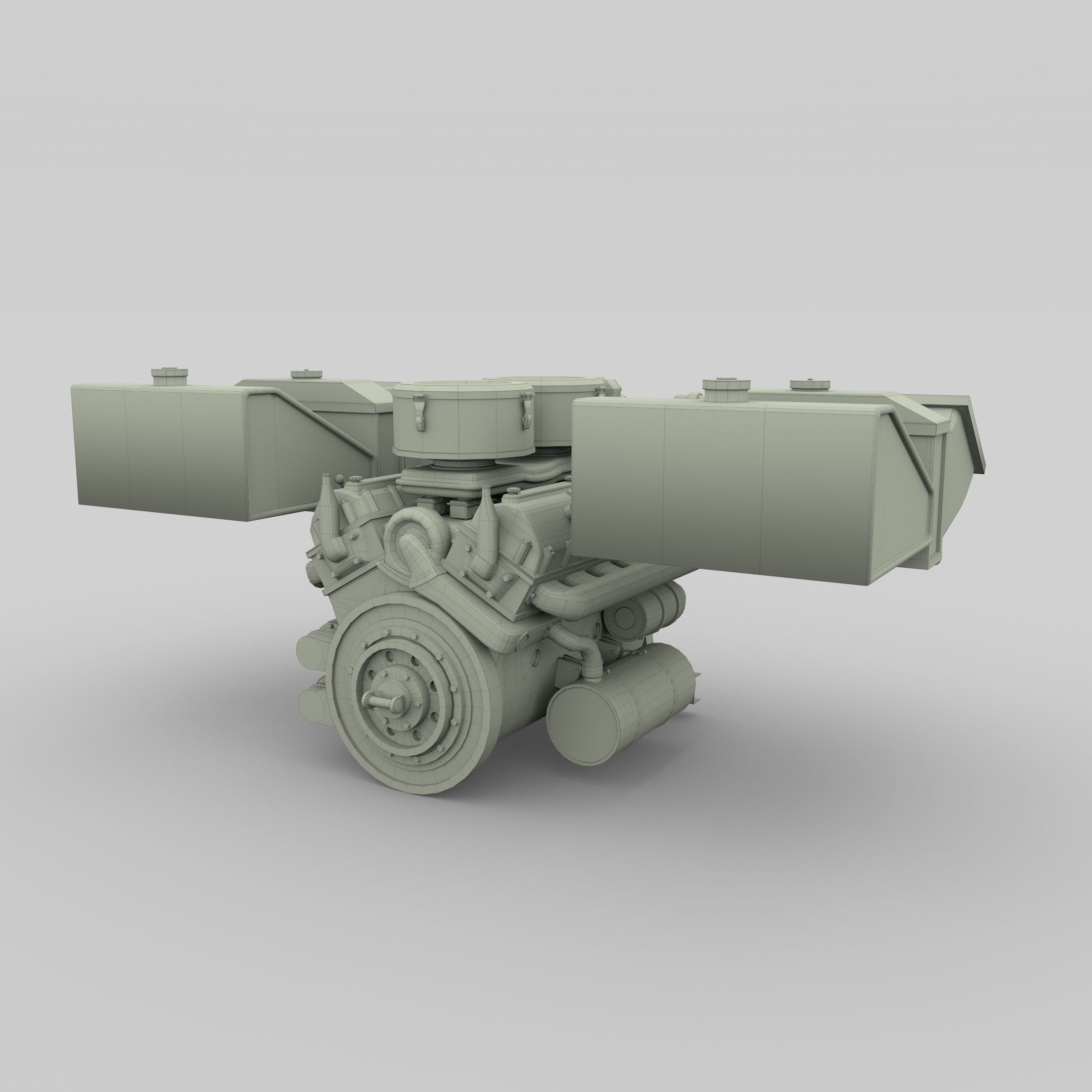Maybach HL230 Engine Full Panzer Tiger Unit 3D model_22