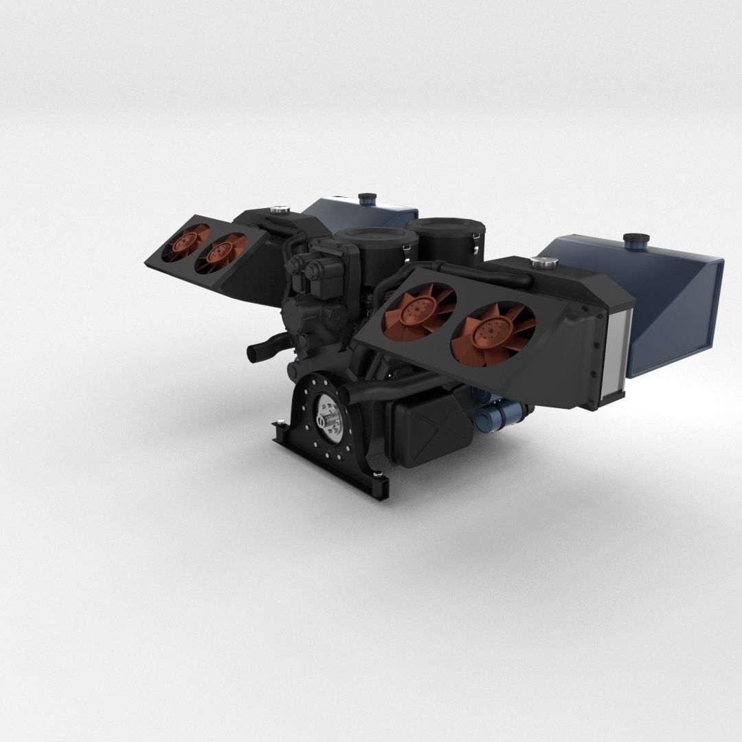 Maybach HL230 Engine Full Panzer Tiger Unit 3D model_24