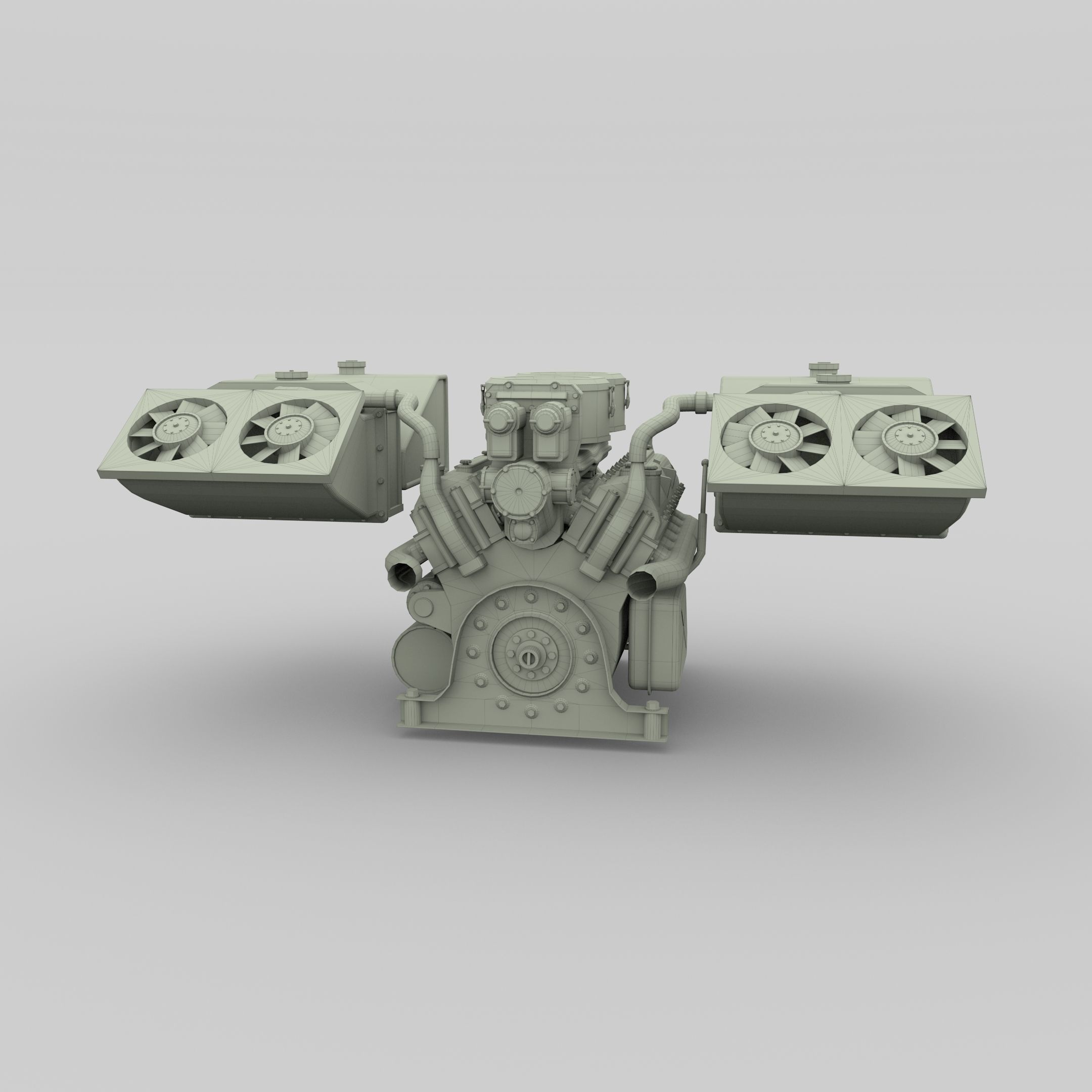 Maybach HL230 Engine Full Panzer Tiger Unit 3D model_16