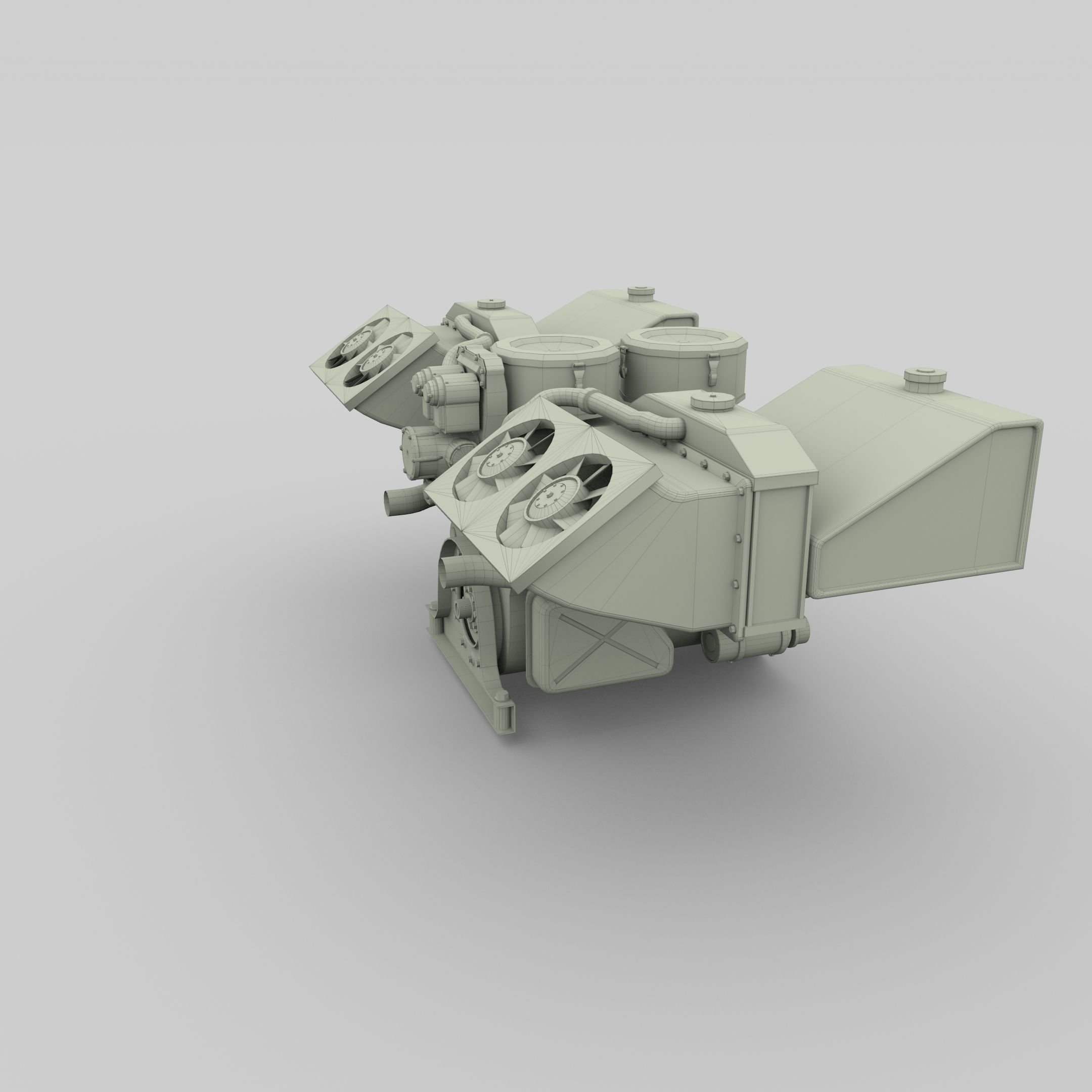 Maybach HL230 Engine Full Panzer Tiger Unit 3D model_23