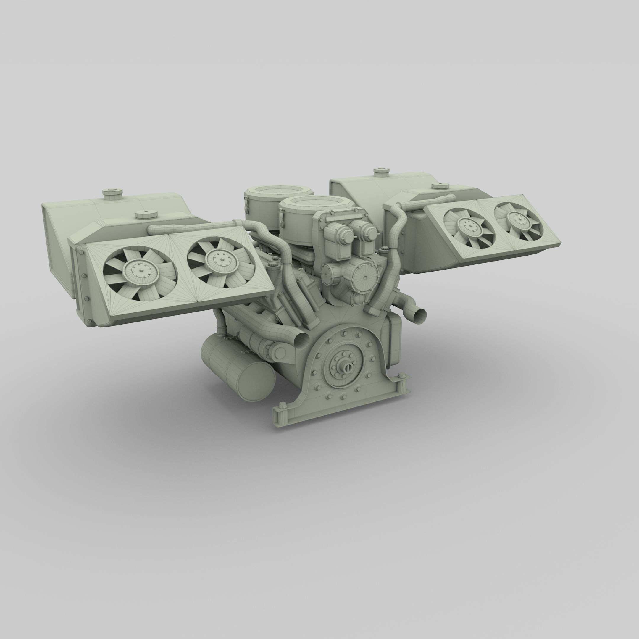 Maybach HL230 Engine Full Panzer Tiger Unit 3D model_9