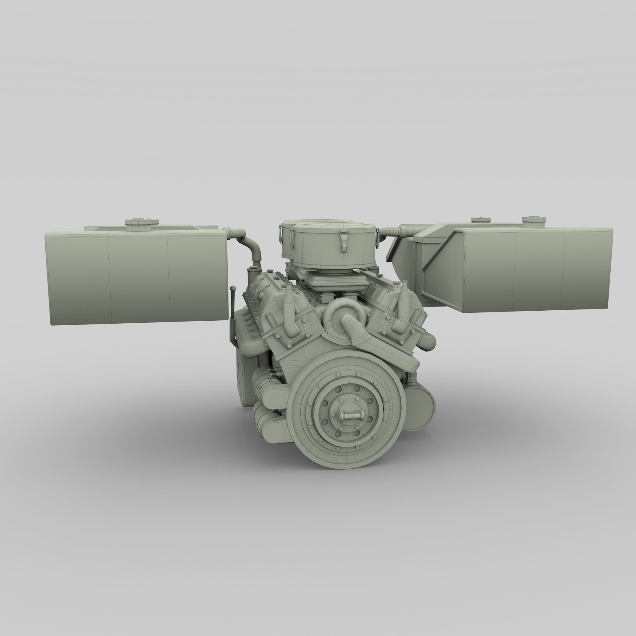 Maybach HL230 Engine Full Panzer Tiger Unit 3D model_17