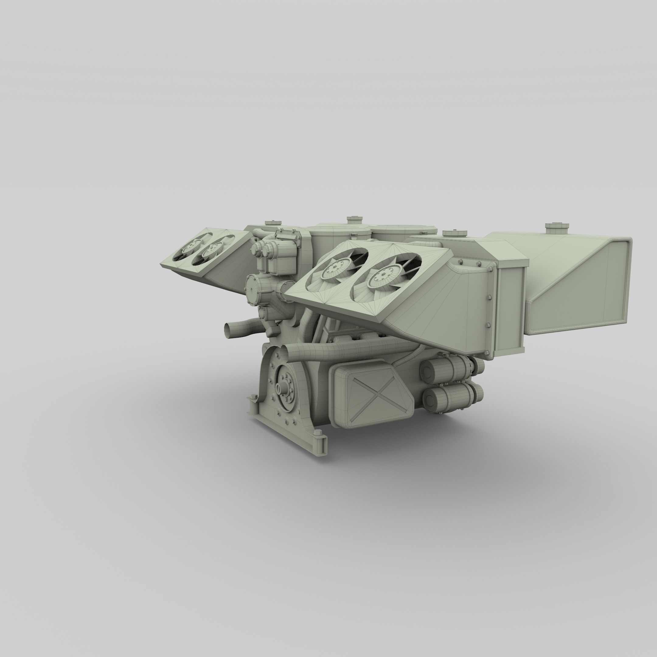 Maybach HL230 Engine Full Panzer Tiger Unit 3D model_15