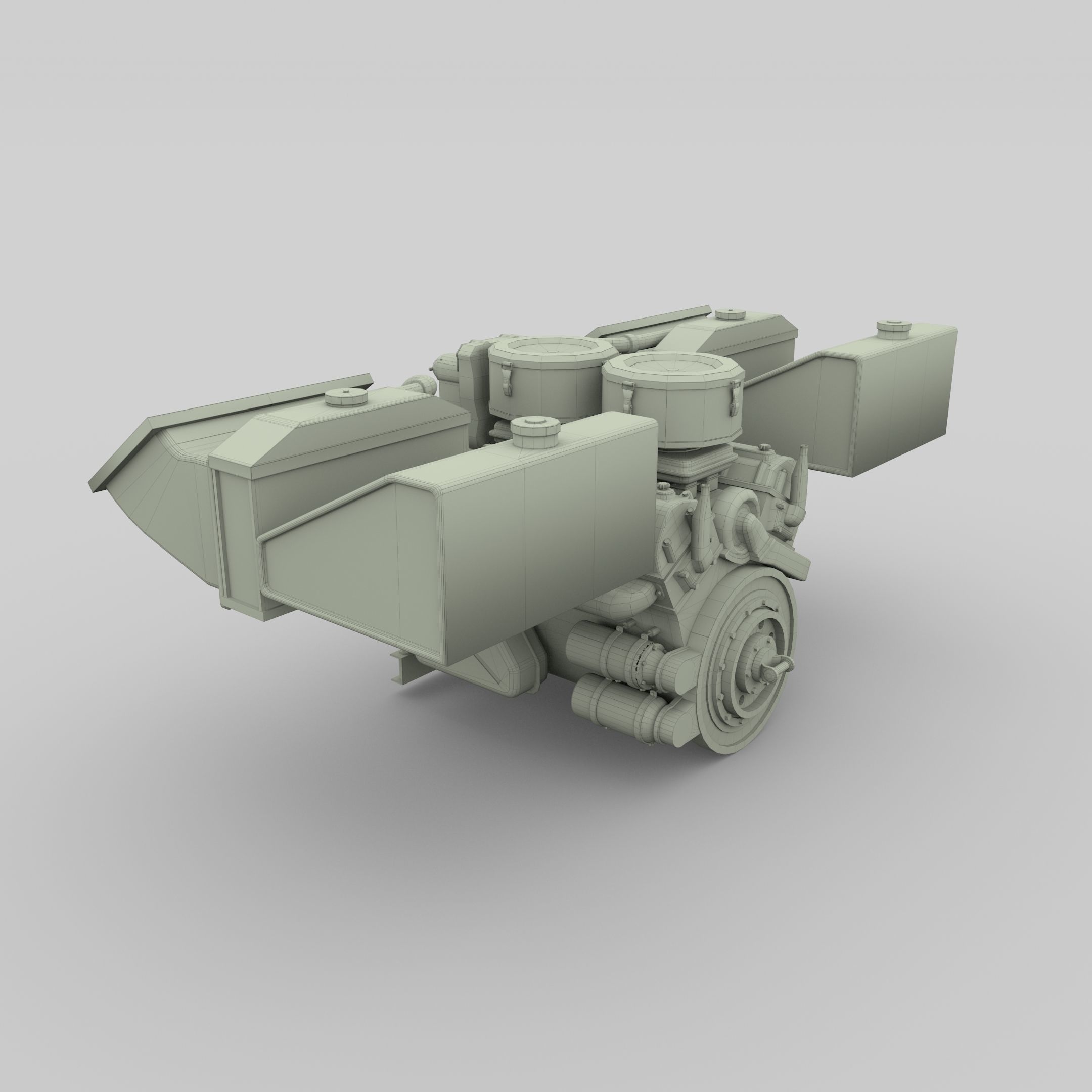 Maybach HL230 Engine Full Panzer Tiger Unit 3D model_26