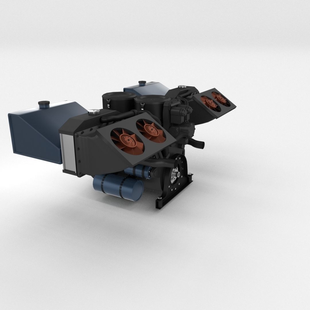 Maybach HL230 Engine Full Panzer Tiger Unit 3D model_13