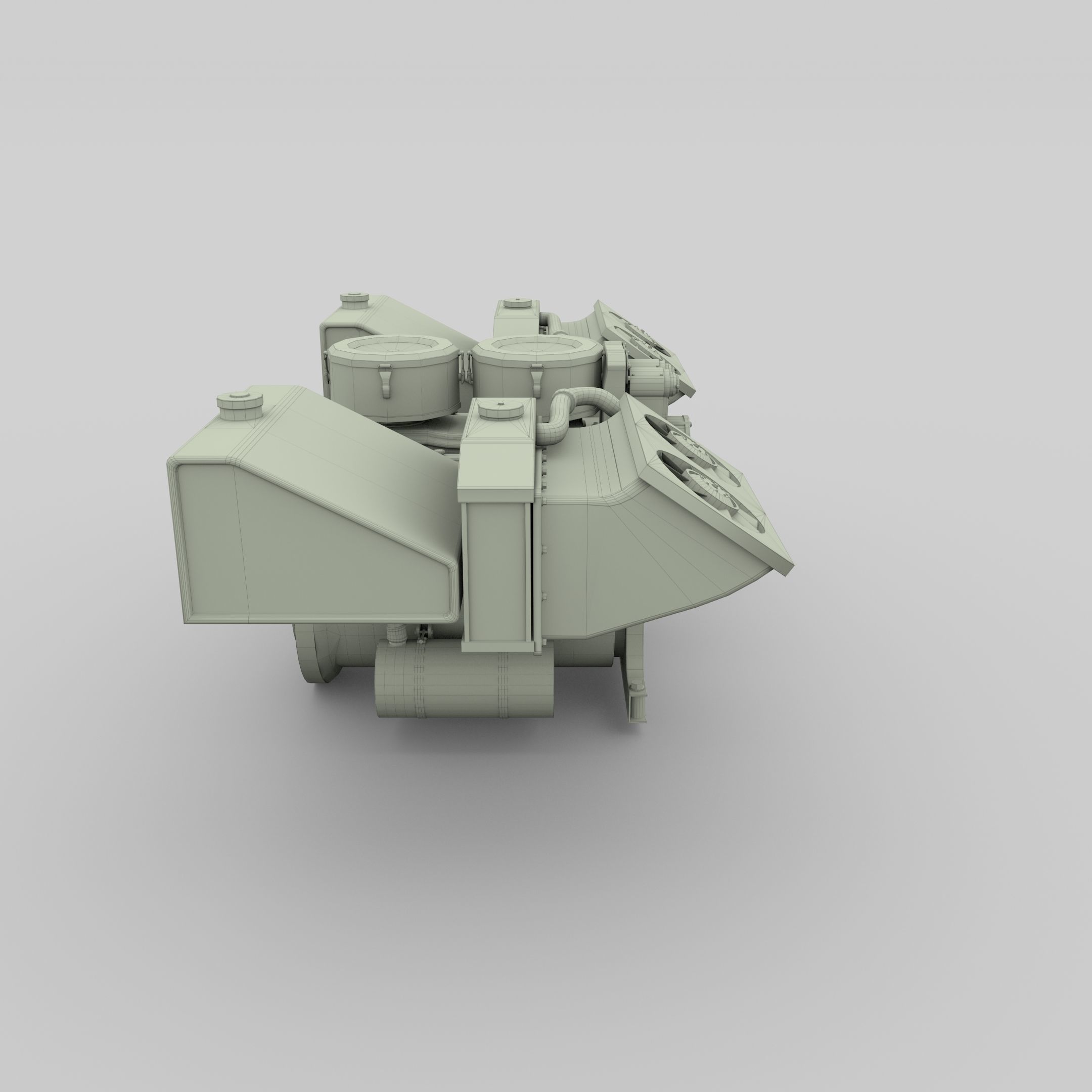 Maybach HL230 Engine Full Panzer Tiger Unit 3D model_18