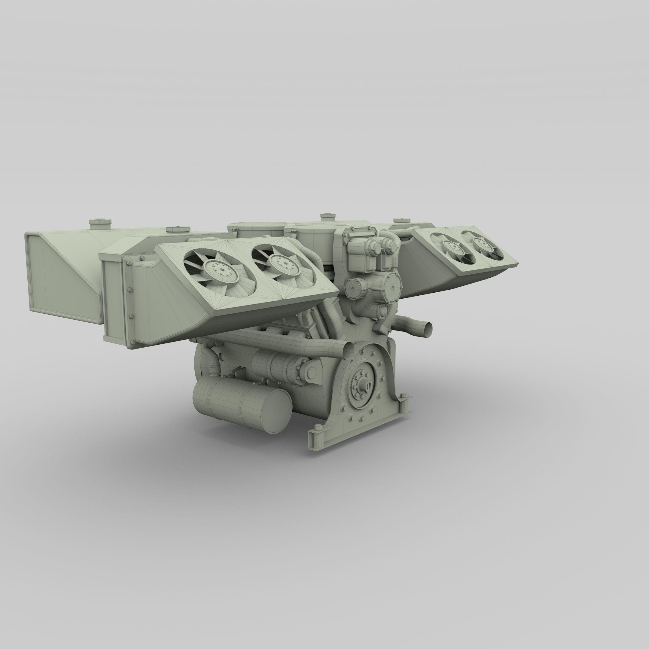 Maybach HL230 Engine Full Panzer Tiger Unit 3D model_19