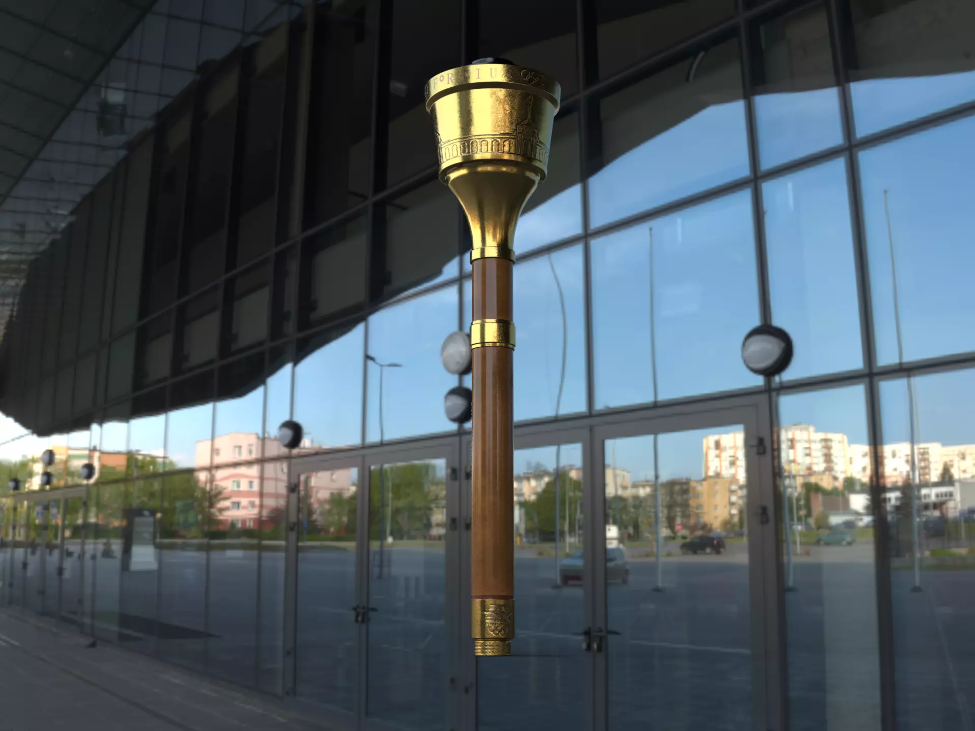 Los Angeles Olympic Torch 1984 Award 3D model_2