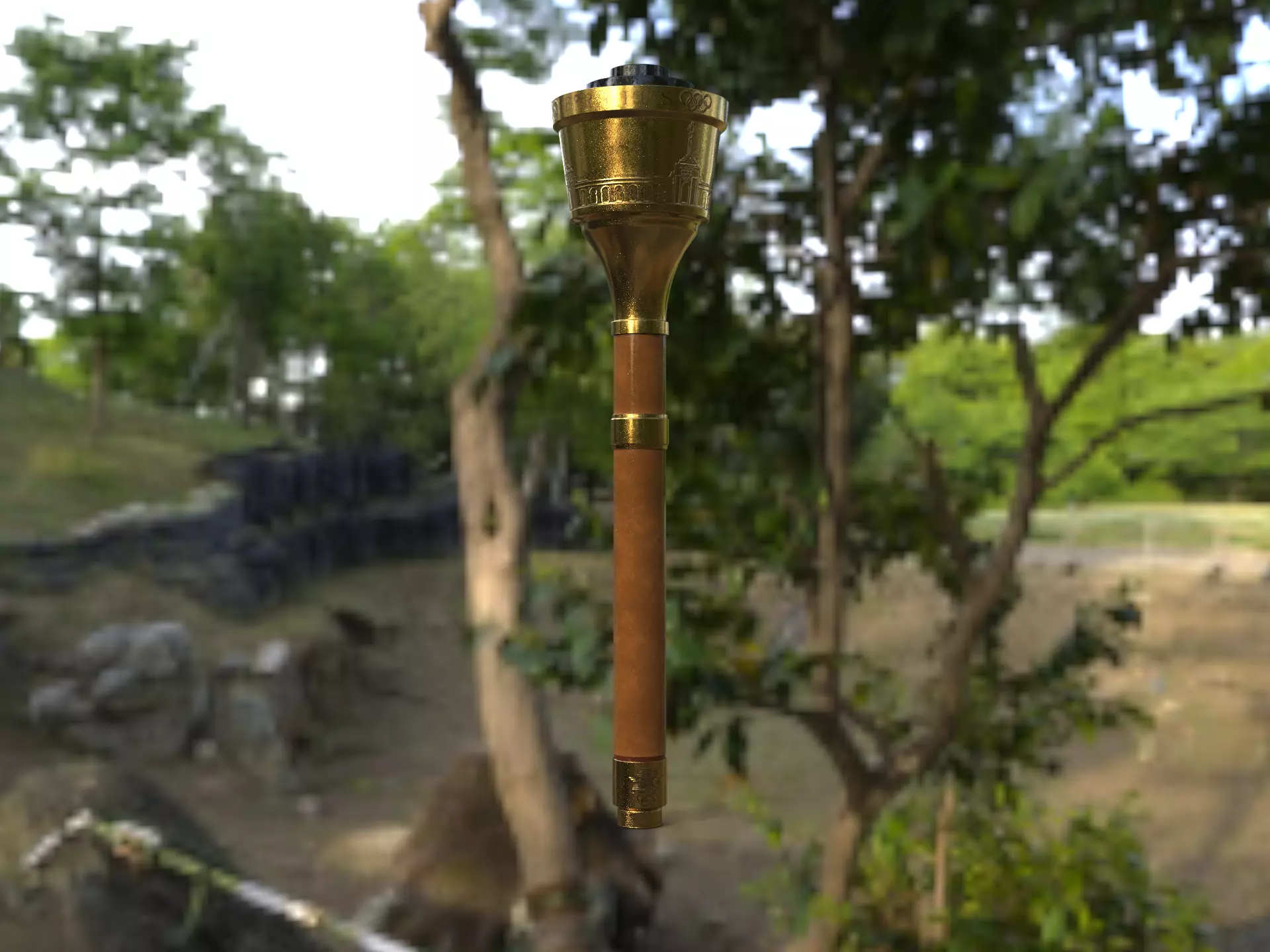 Los Angeles Olympic Torch 1984 Award 3D model_21