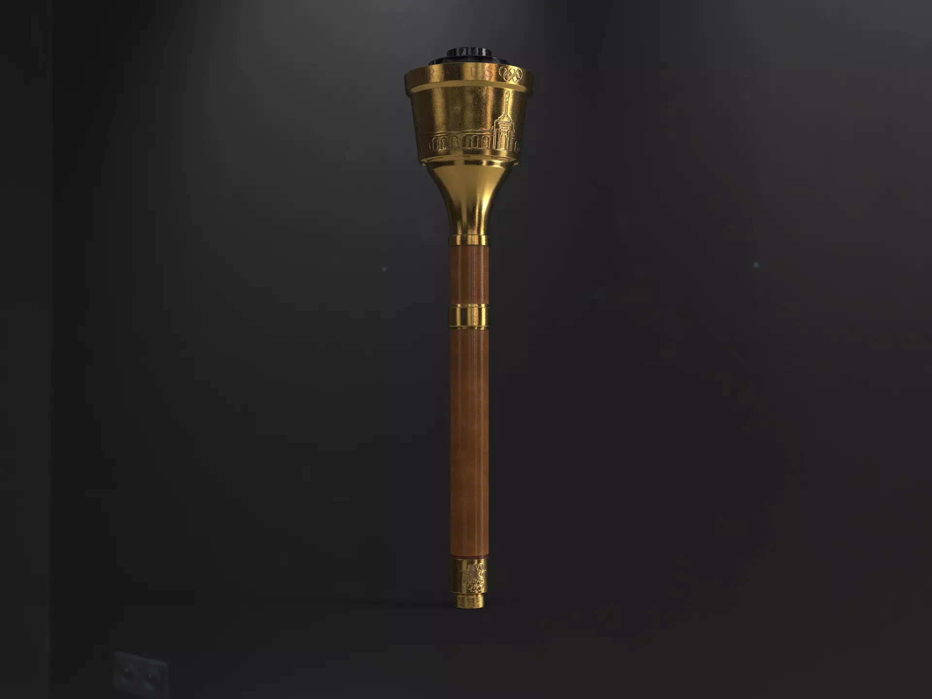 Los Angeles Olympic Torch 1984 Award 3D model_1