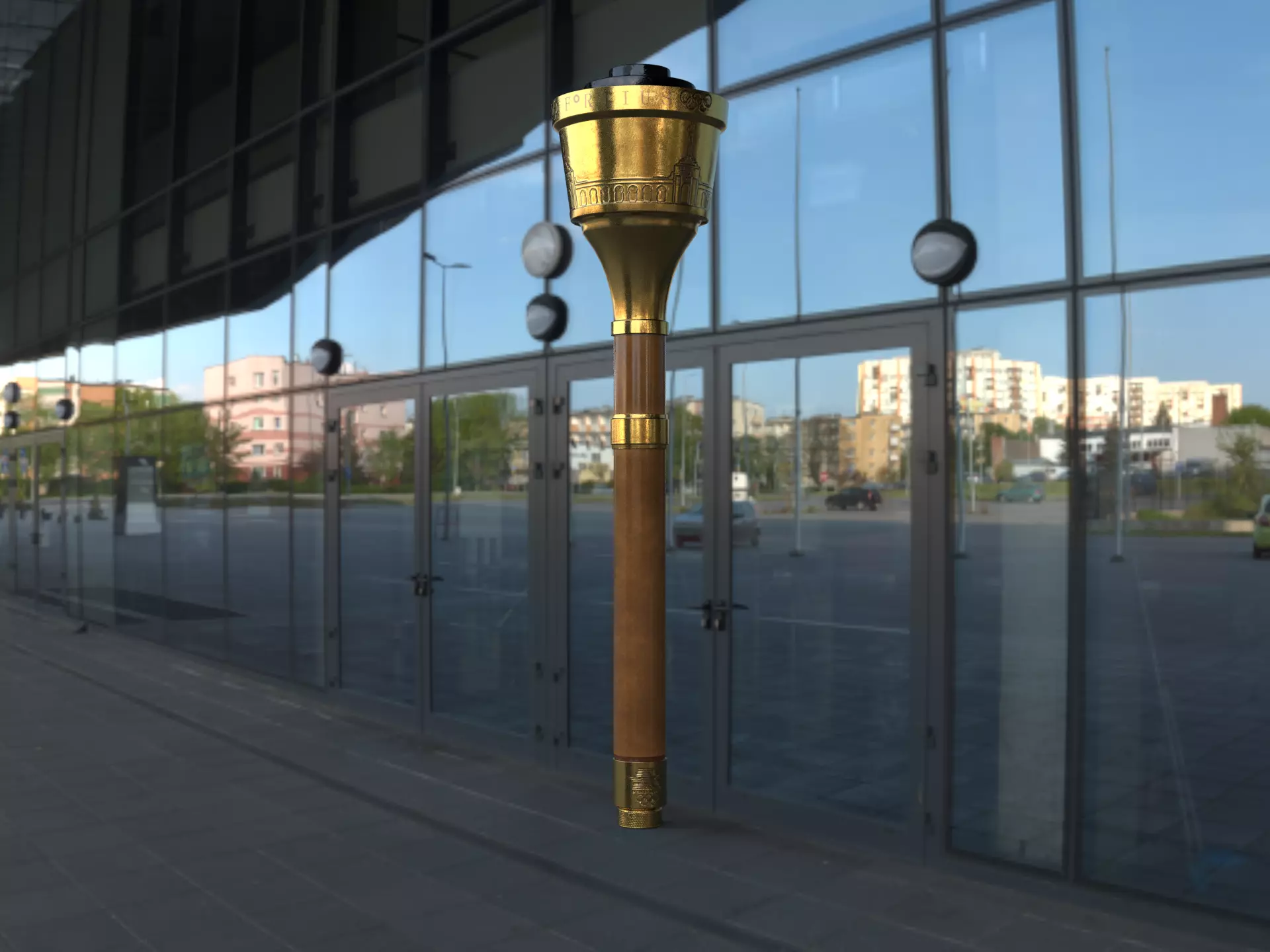 Los Angeles Olympic Torch 1984 Award 3D model_10