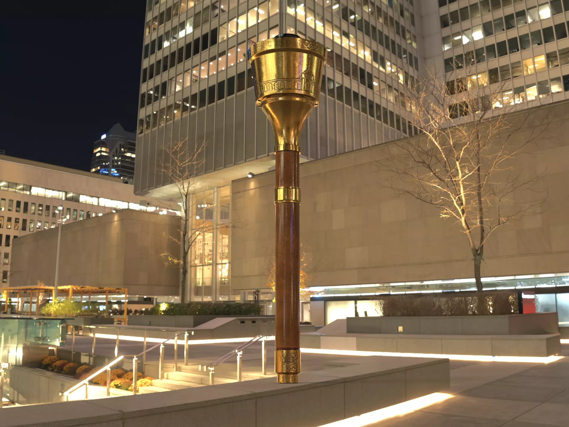 Los Angeles Olympic Torch 1984 Award 3D model_13