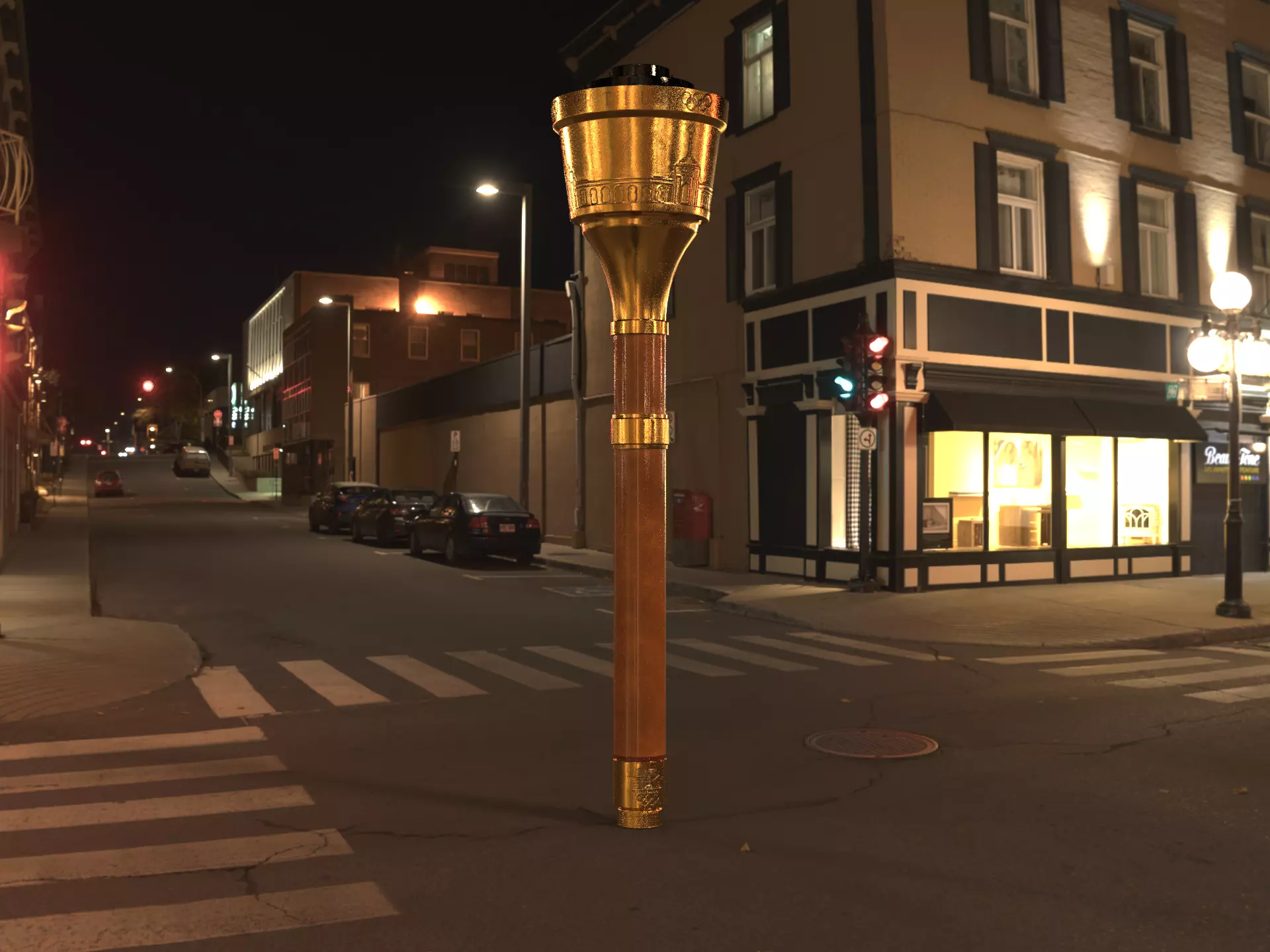 Los Angeles Olympic Torch 1984 Award 3D model_25
