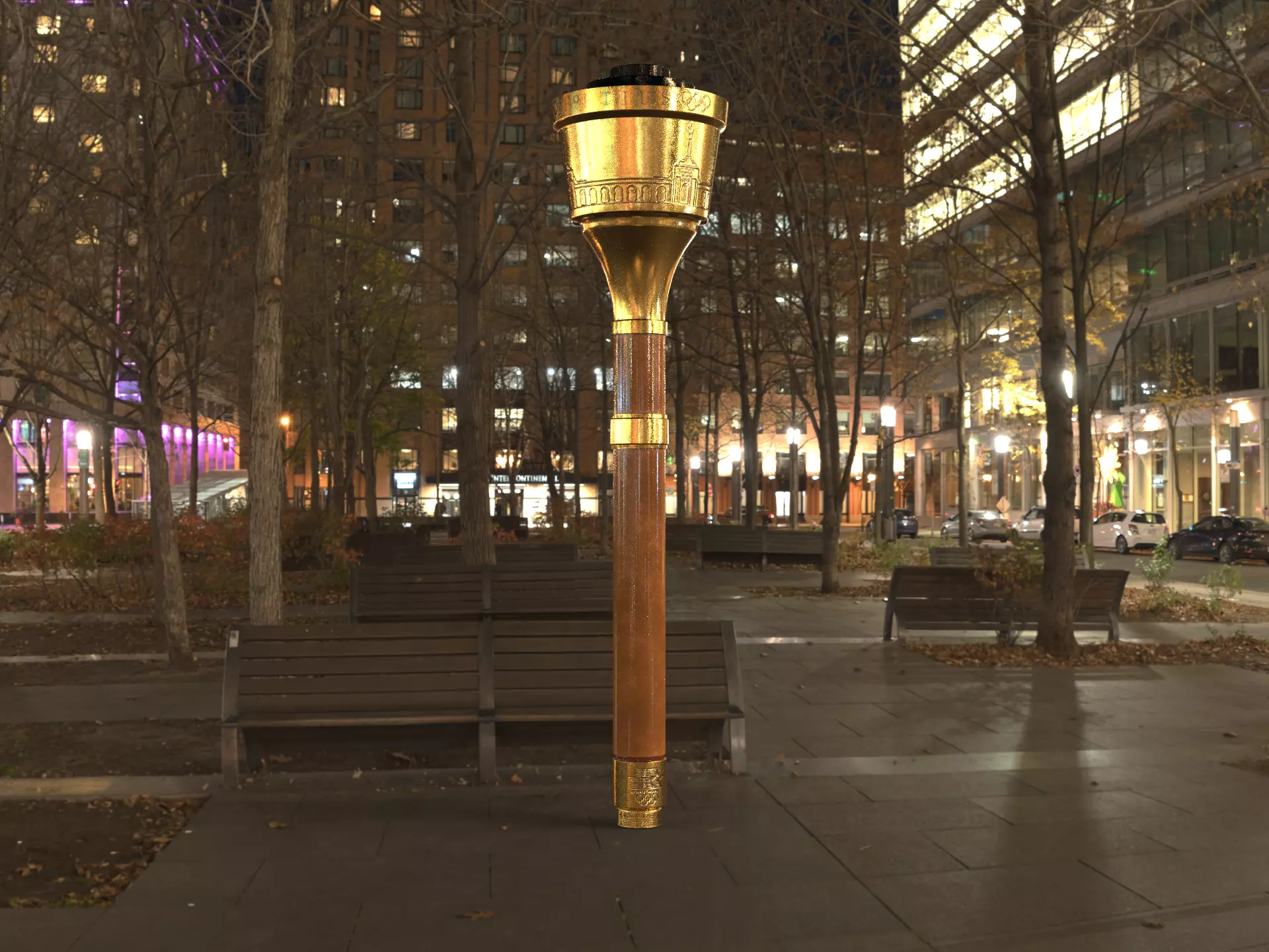 Los Angeles Olympic Torch 1984 Award 3D model_26