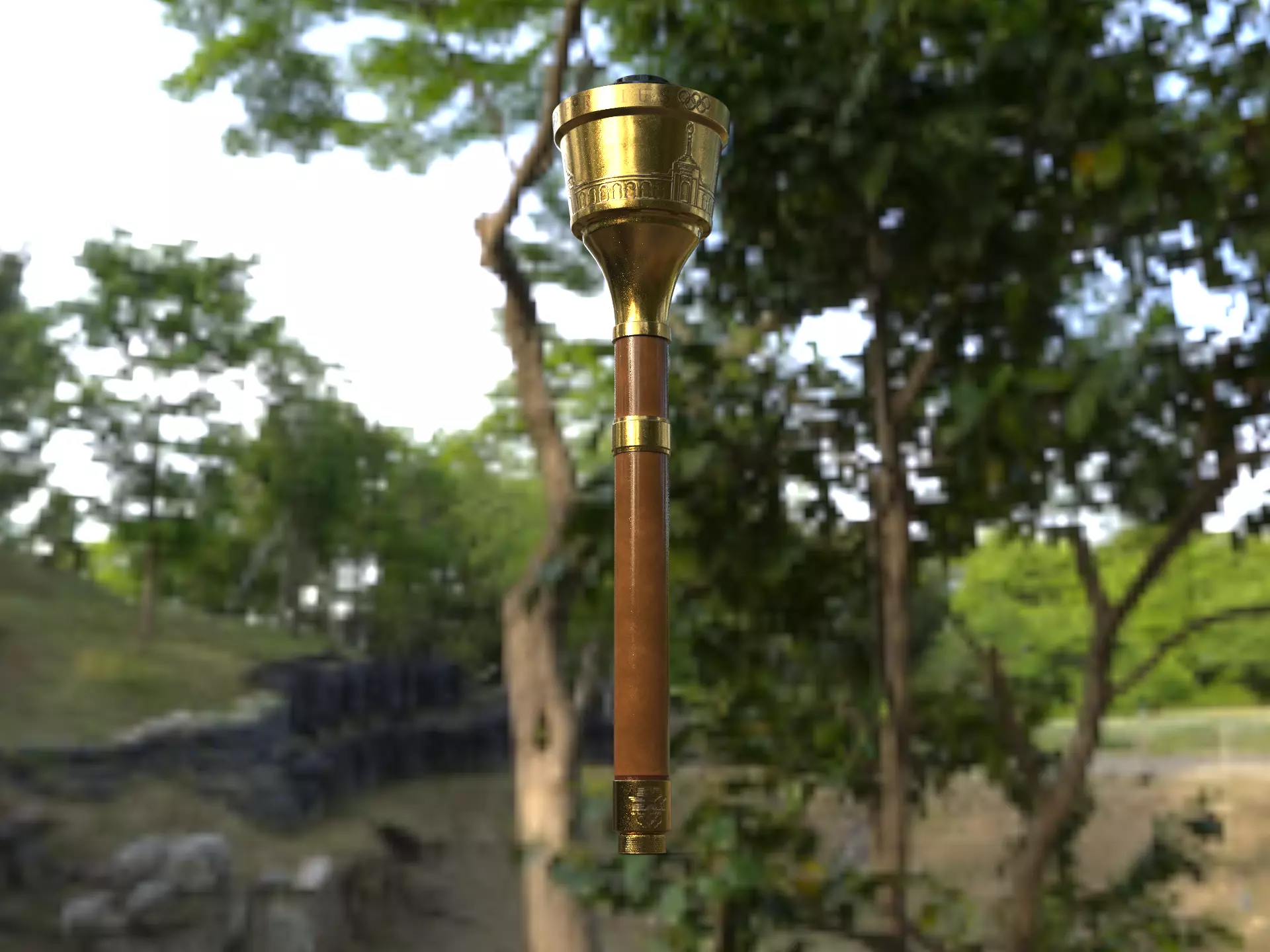 Los Angeles Olympic Torch 1984 Award 3D model_20
