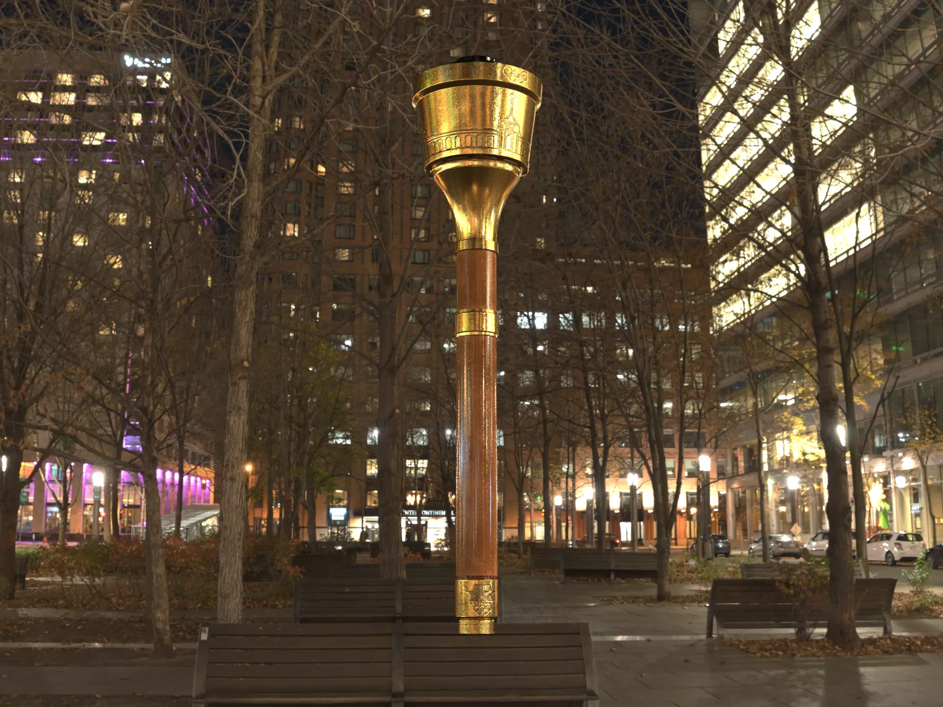 Los Angeles Olympic Torch 1984 Award 3D model_9