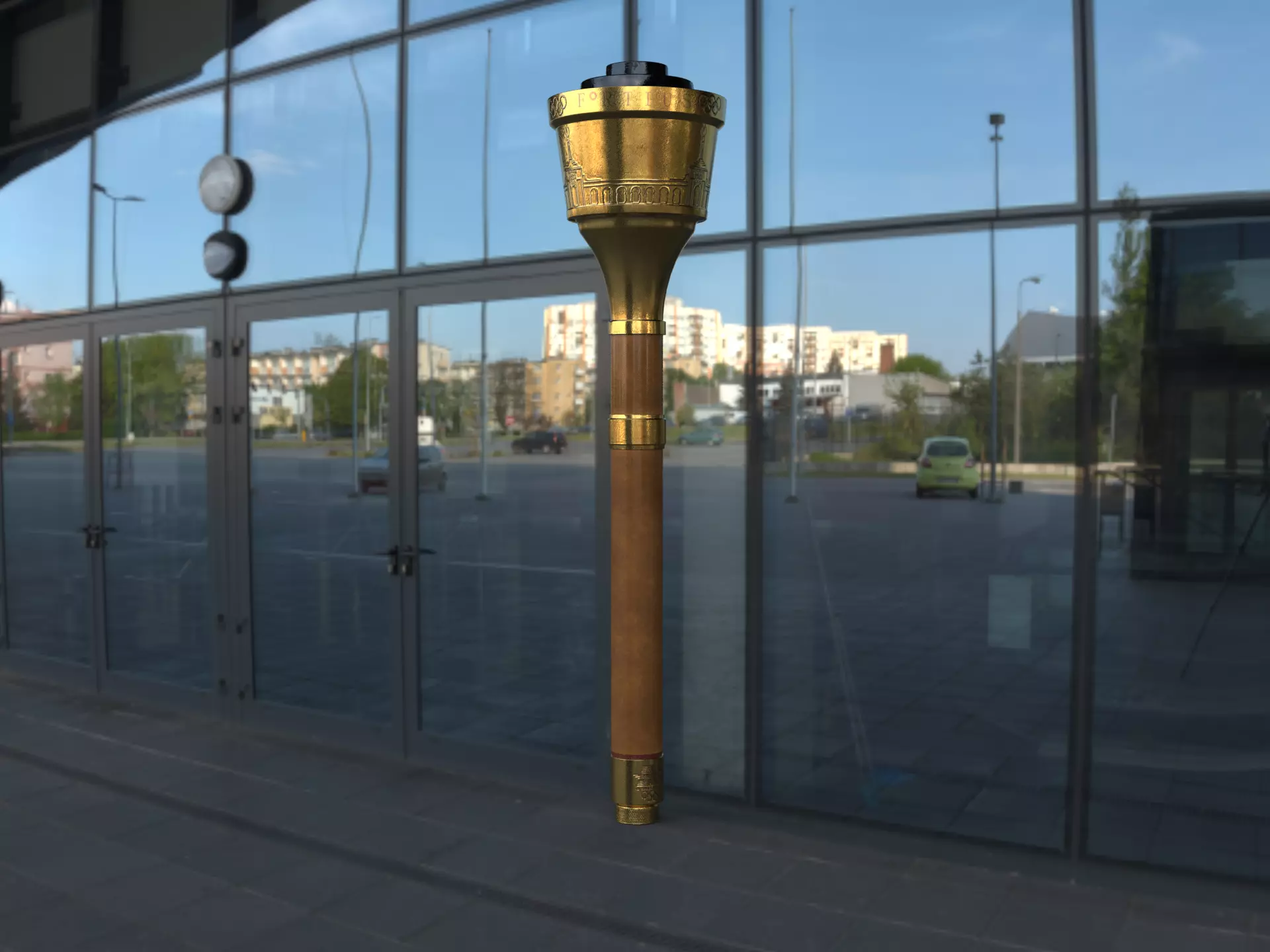 Los Angeles Olympic Torch 1984 Award 3D model_11