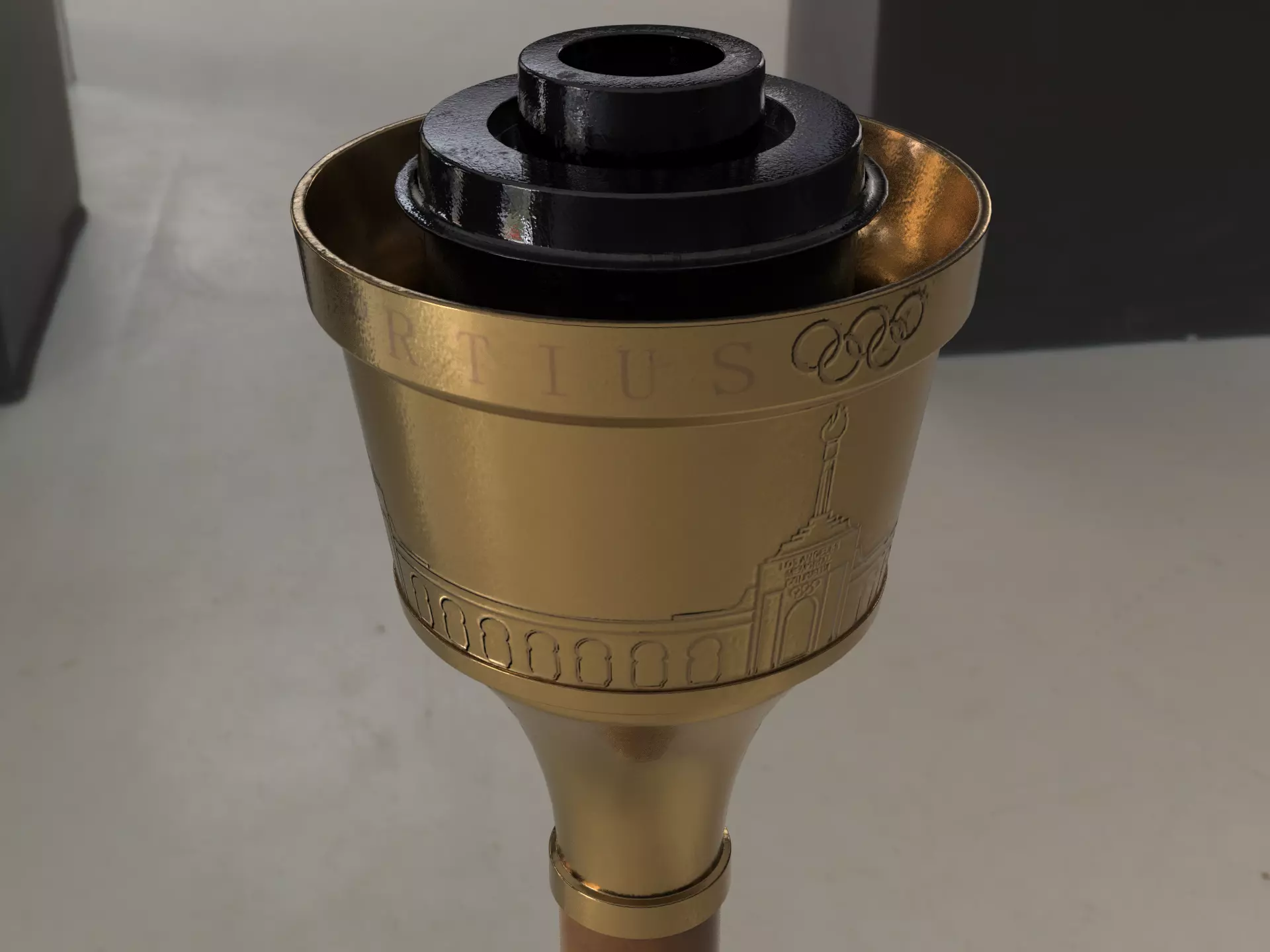 Los Angeles Olympic Torch 1984 Award 3D model_15