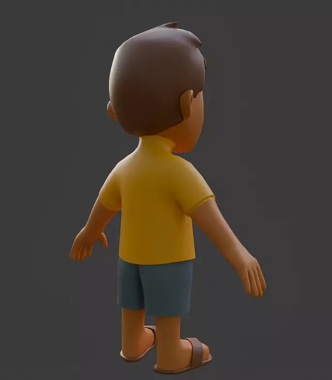 Cartoon Boy Character  Game-Ready 3D Model Low-poly 3D model_3