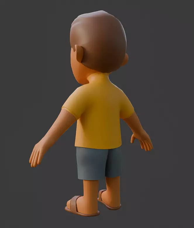 Cartoon Boy Character  Game-Ready 3D Model Low-poly 3D model_2