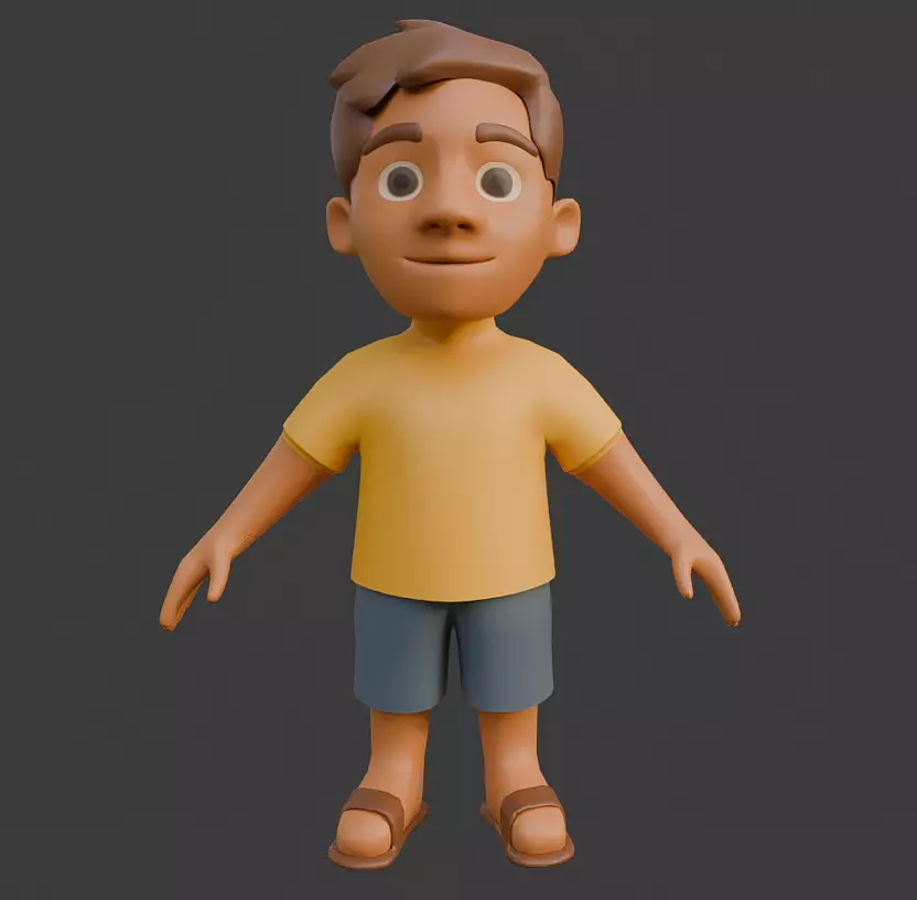 Cartoon Boy Character  Game-Ready 3D Model Low-poly 3D model_1