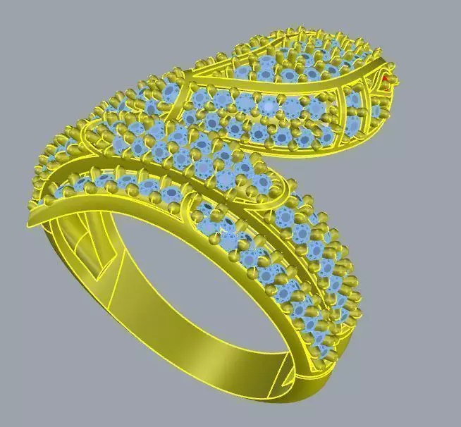snake ring 002 3D print model_0