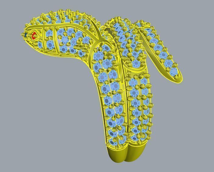 snake ring 002 3D print model_3
