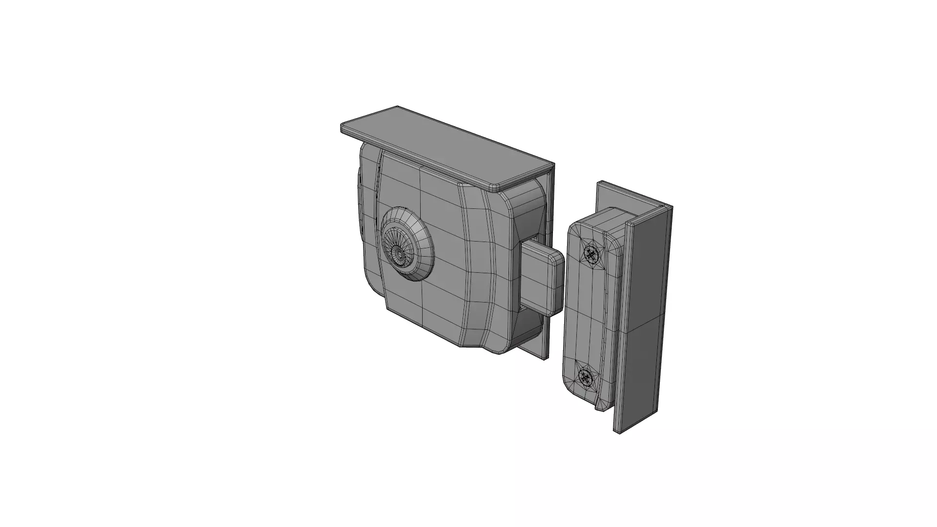 Gate lock Low-poly 3D model_14