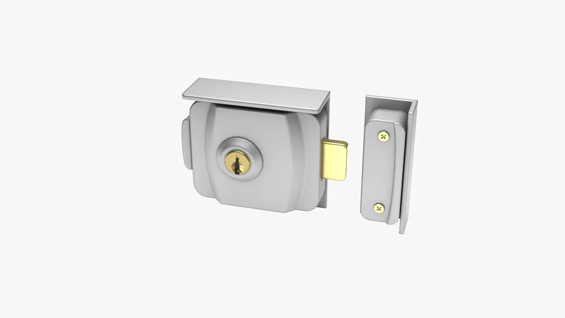 Gate lock Low-poly 3D model_12