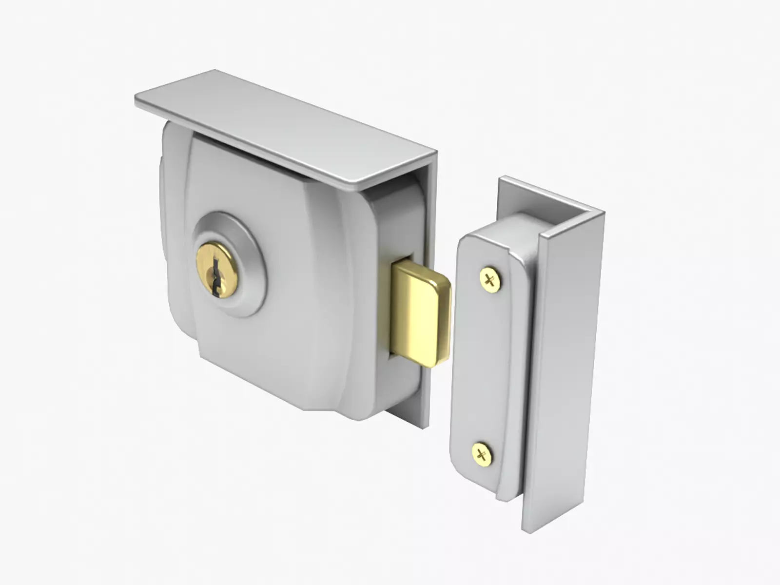 Gate lock Low-poly 3D model_0