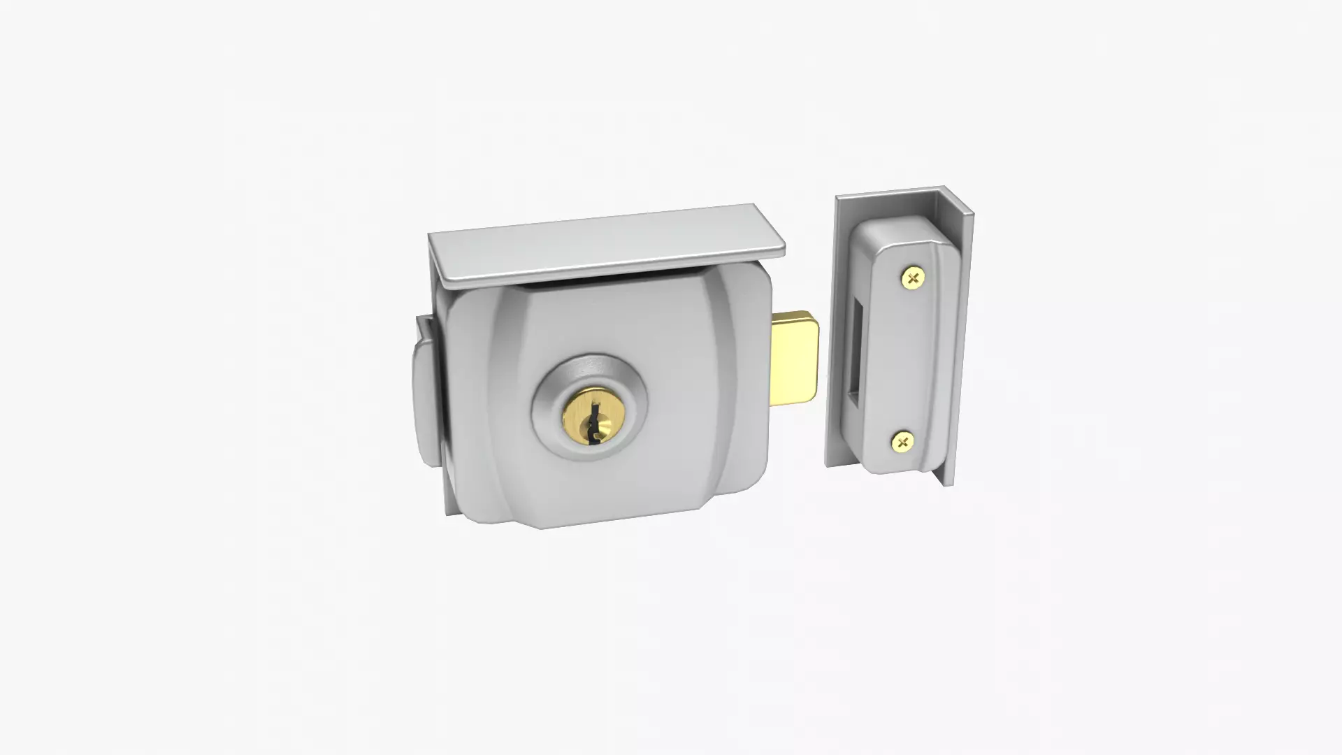 Gate lock Low-poly 3D model_11