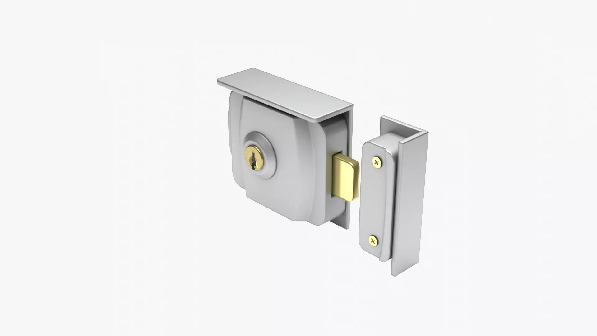 Gate lock Low-poly 3D model_13