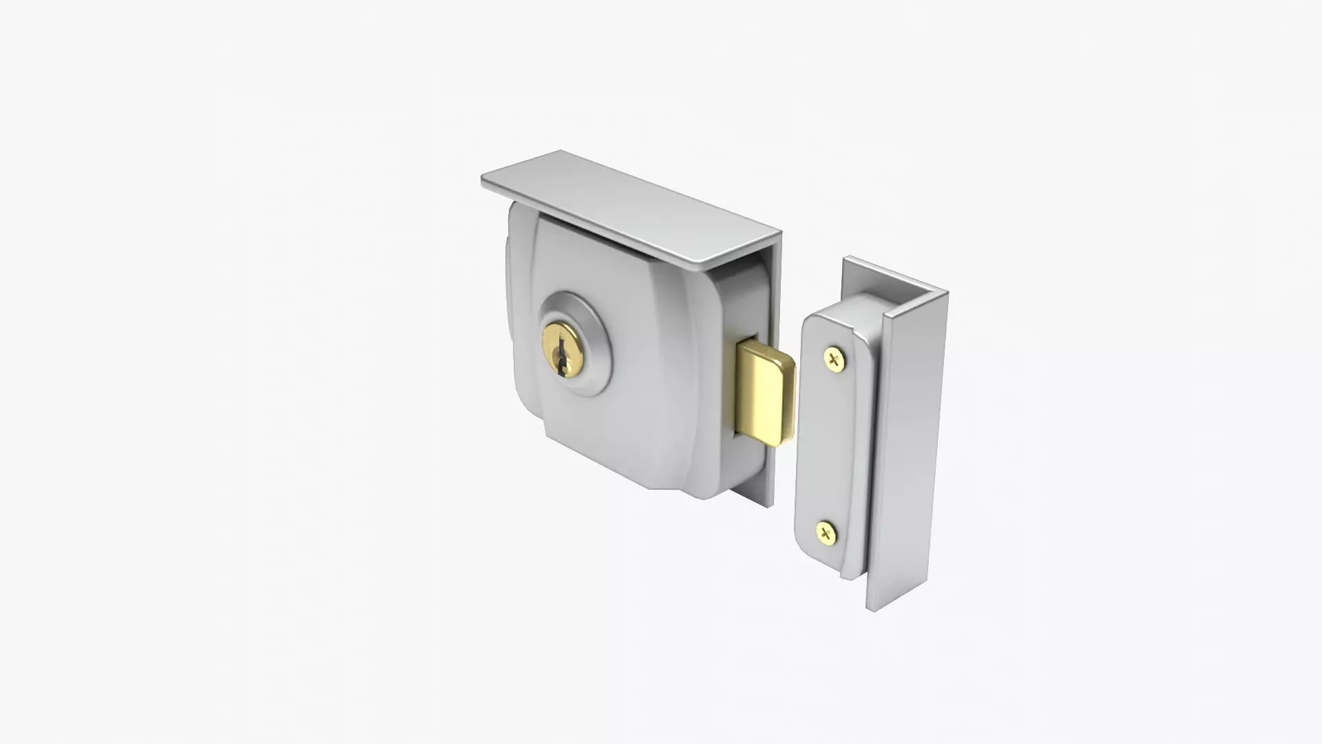 Gate lock Low-poly 3D model_1