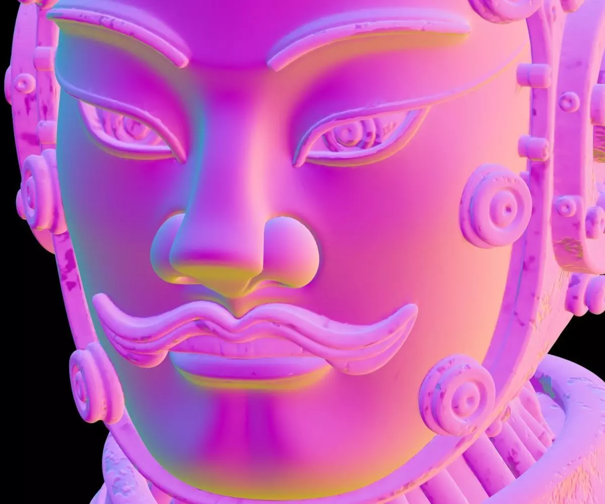 Metal Future Terracotta Warriors Ornaments 3D model_8