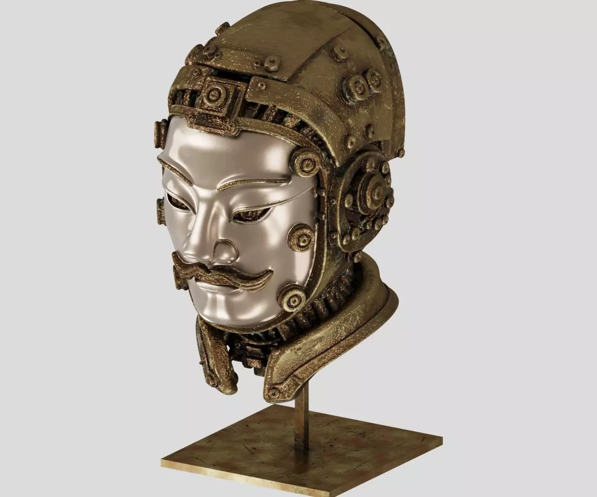 Metal Future Terracotta Warriors Ornaments 3D model_0