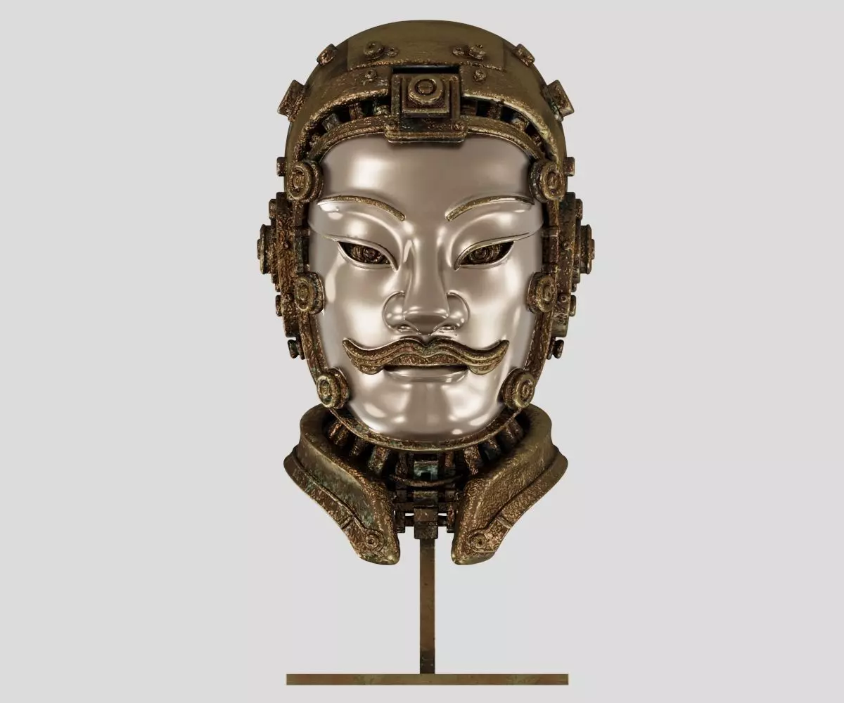 Metal Future Terracotta Warriors Ornaments 3D model_2