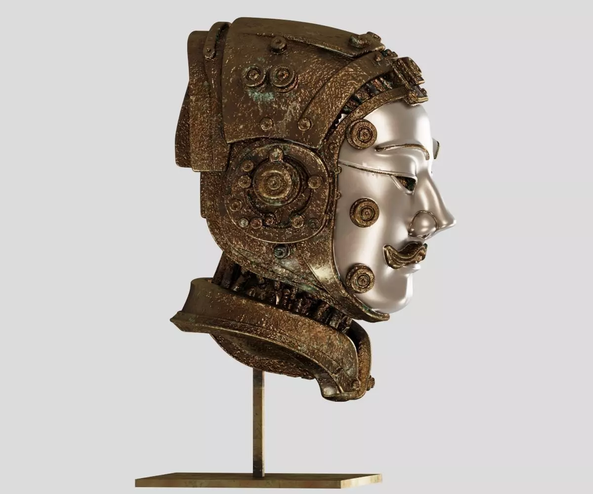 Metal Future Terracotta Warriors Ornaments 3D model_3