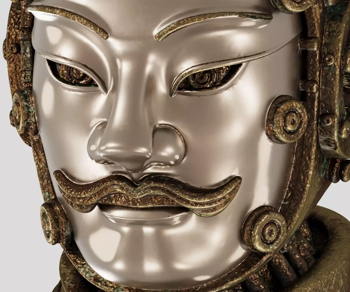Metal Future Terracotta Warriors Ornaments 3D model_1