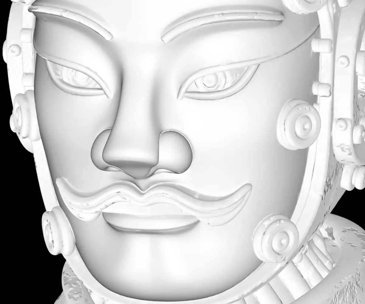 Metal Future Terracotta Warriors Ornaments 3D model_4