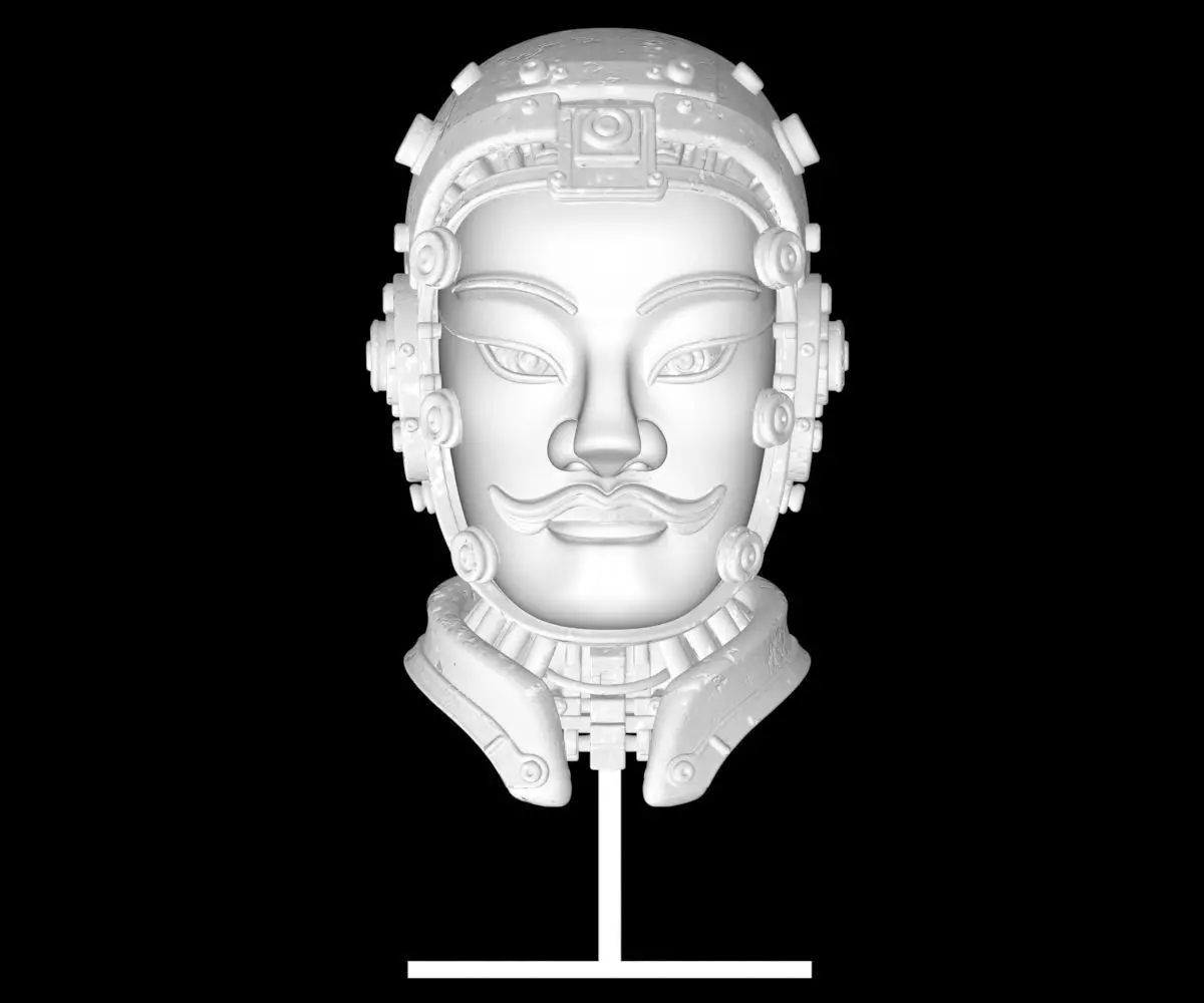 Metal Future Terracotta Warriors Ornaments 3D model_6