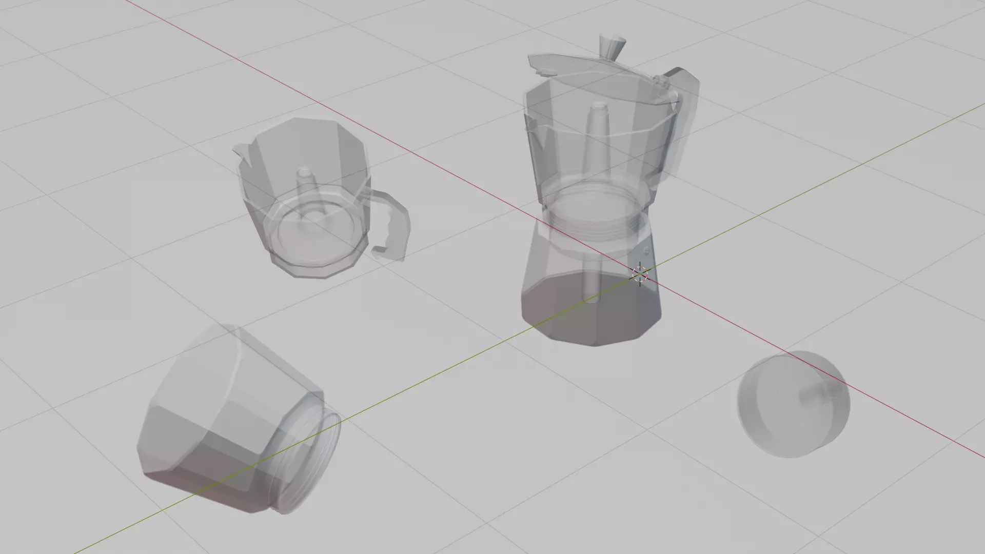 Realistic Moka Pot Coffee Maker 3D Model Italian Espresso Maker  3D model_4