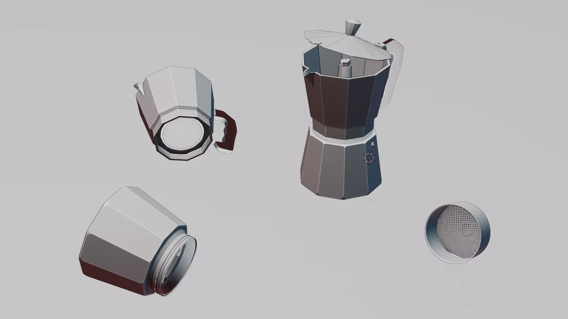 Realistic Moka Pot Coffee Maker 3D Model Italian Espresso Maker  3D model_3