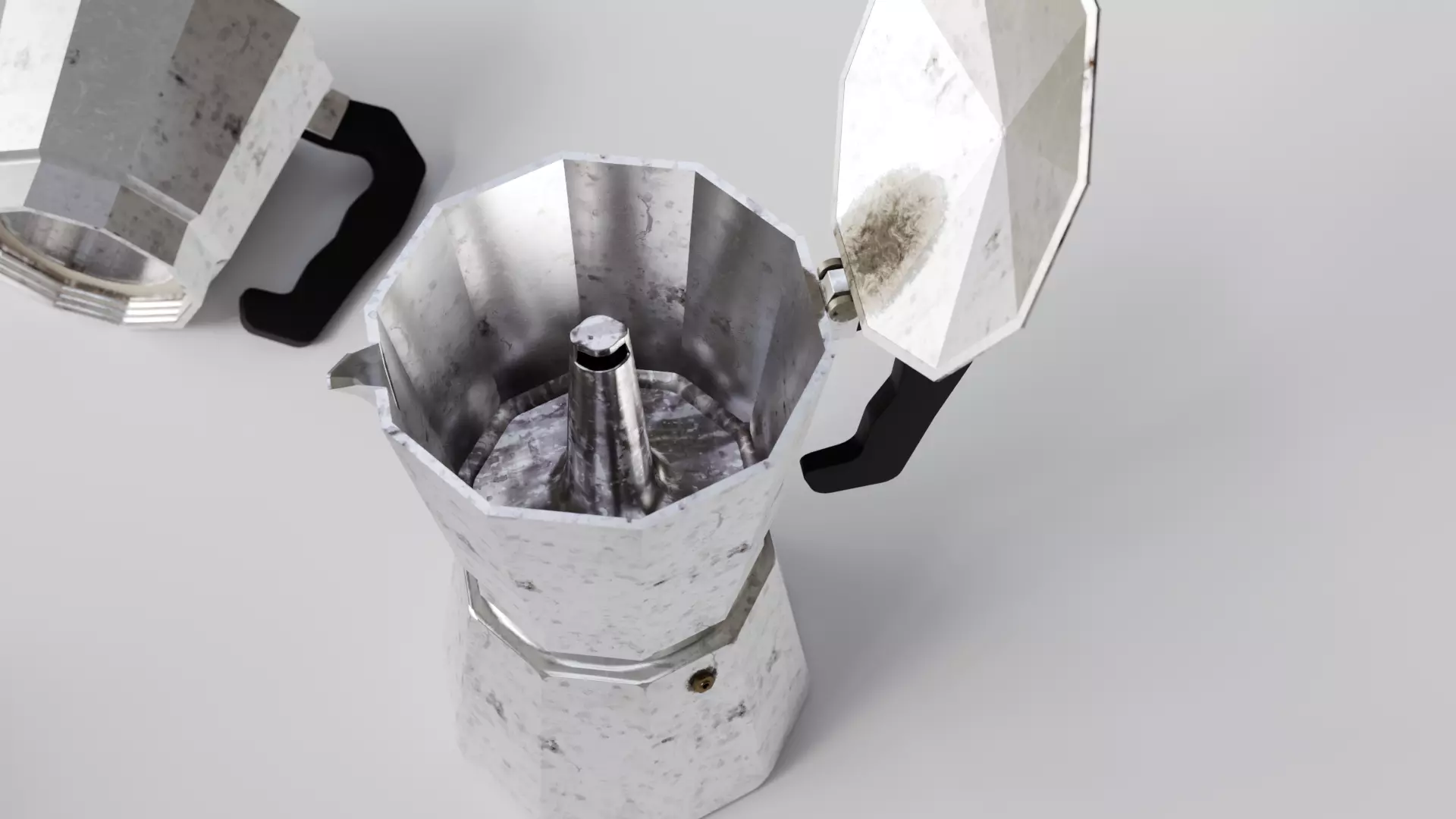 Realistic Moka Pot Coffee Maker 3D Model Italian Espresso Maker  3D model_2