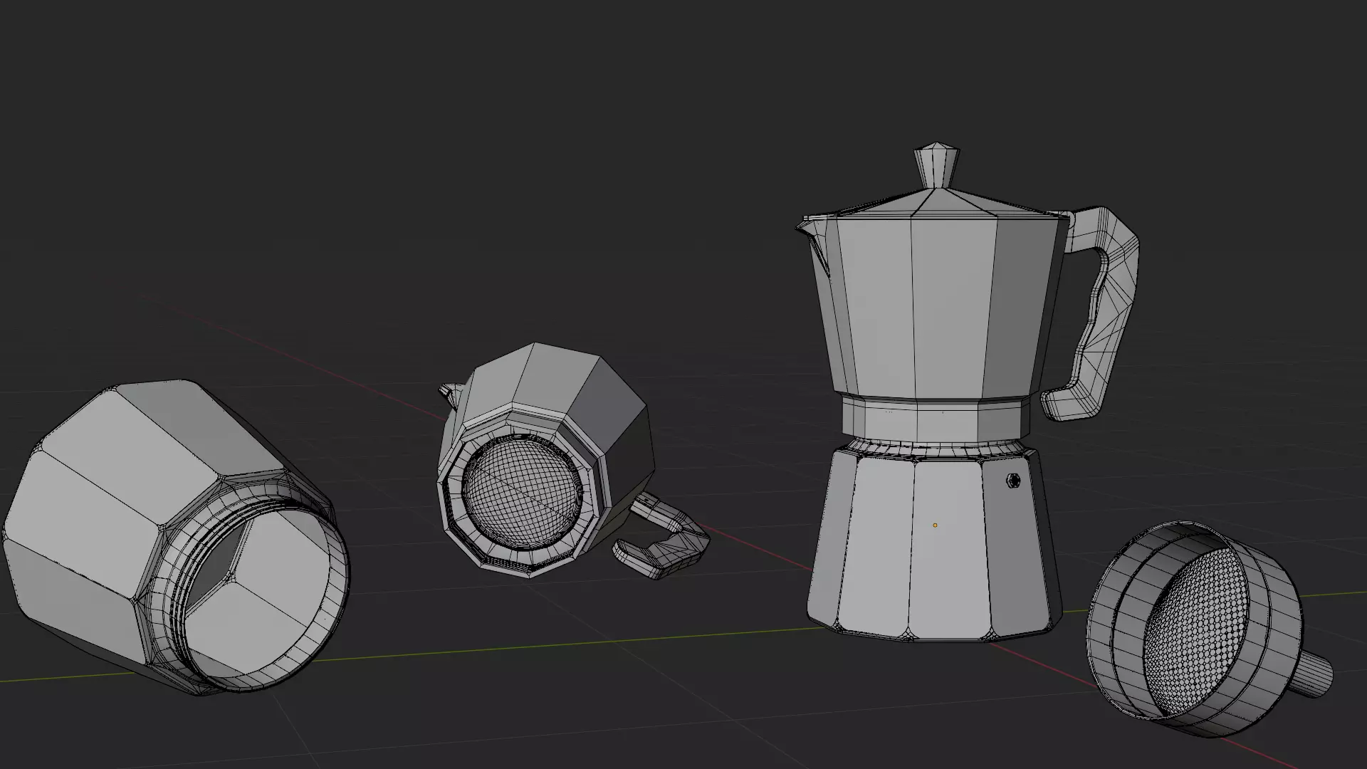 Realistic Moka Pot Coffee Maker 3D Model Italian Espresso Maker  3D model_5