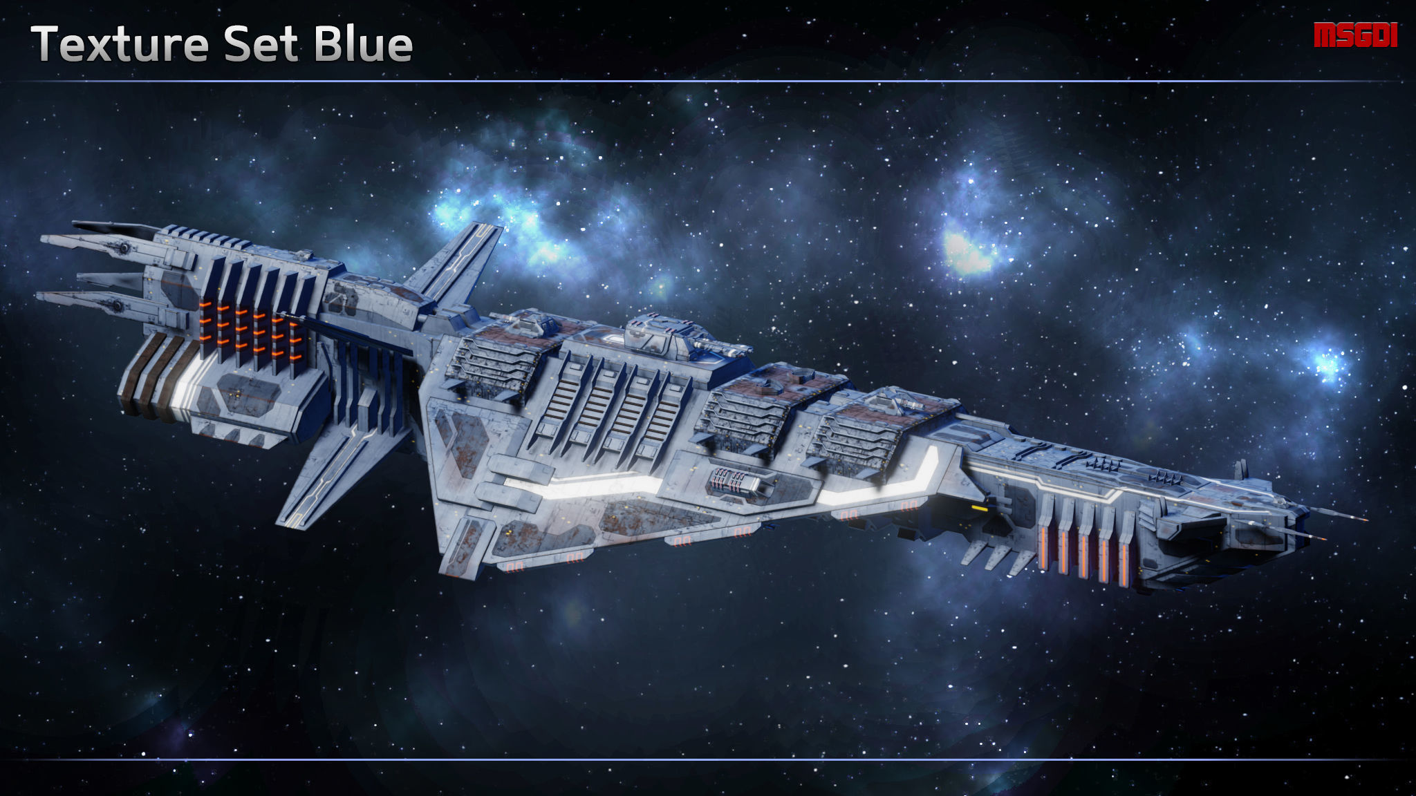 Spaceship Progenitor Battlecruiser Low-poly 3D model_6