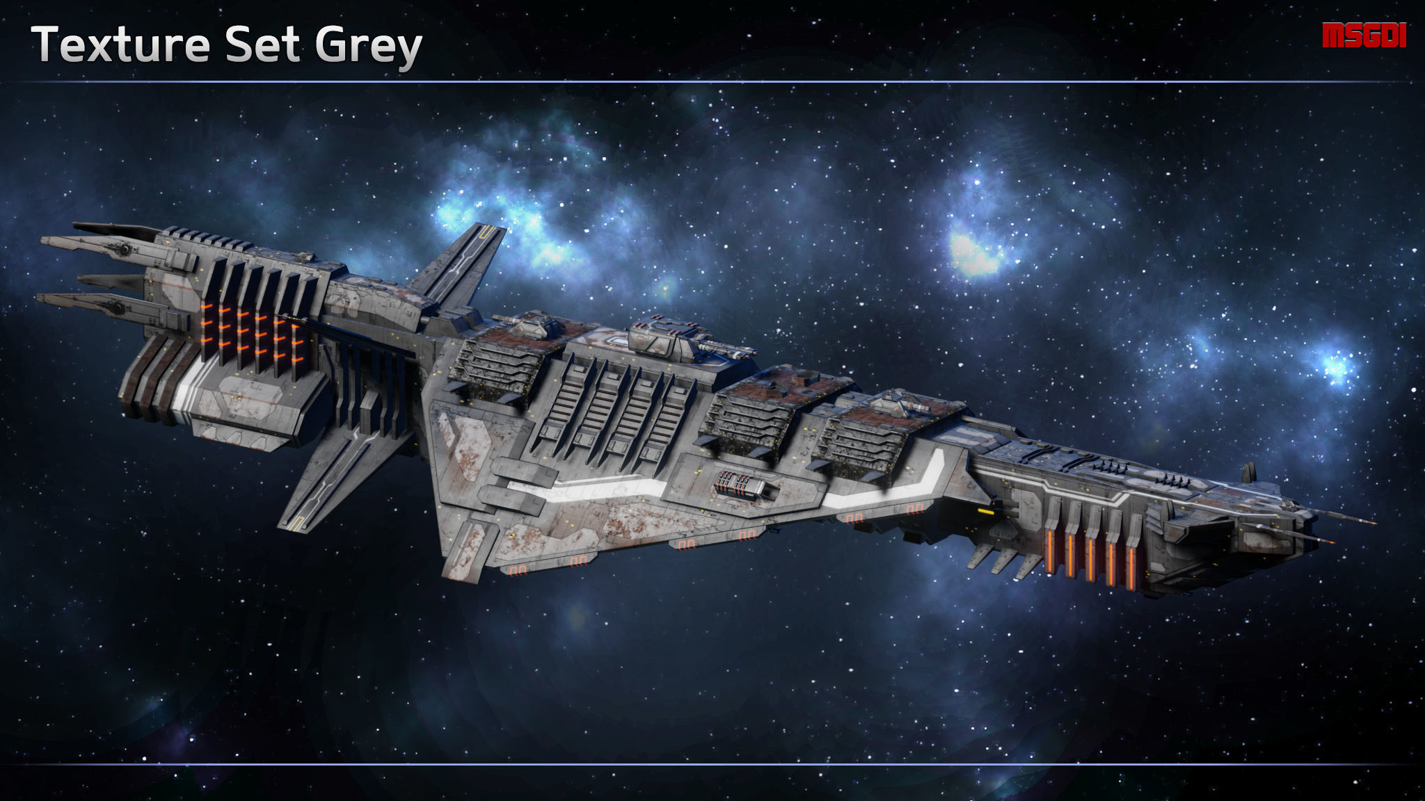 Spaceship Progenitor Battlecruiser Low-poly 3D model_7