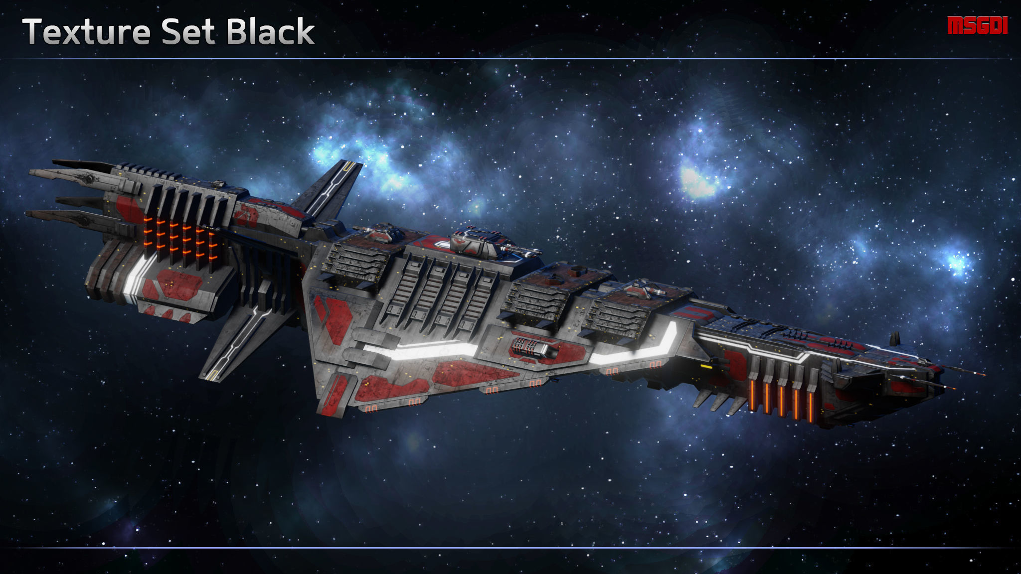 Spaceship Progenitor Battlecruiser Low-poly 3D model_5