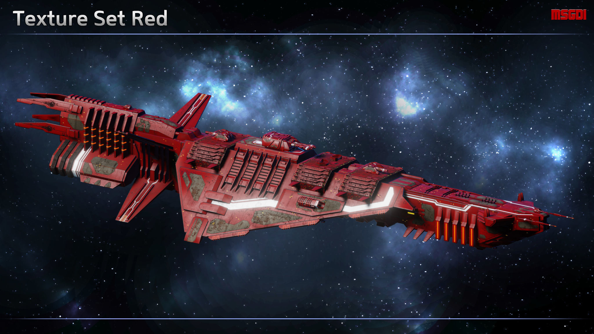 Spaceship Progenitor Battlecruiser Low-poly 3D model_9